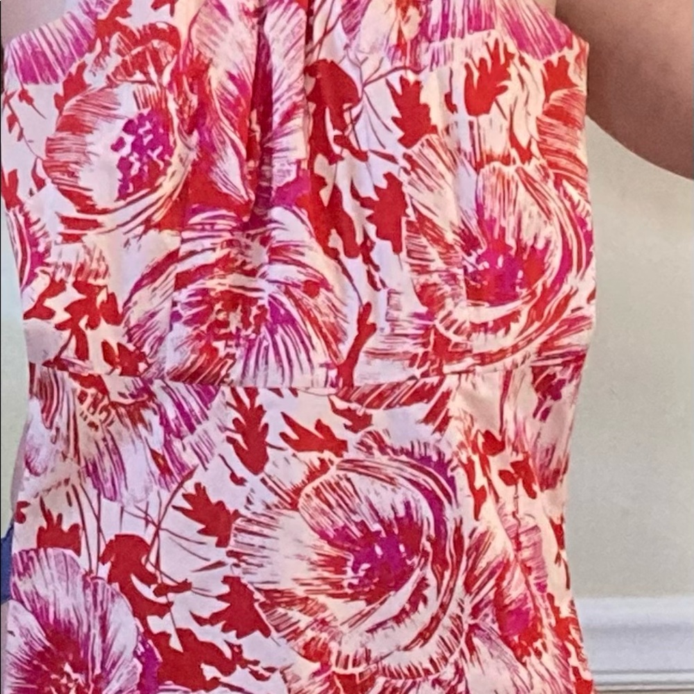 EUC Ann Taylor Petite •100% Cotton knee length Glamorous sleeveless summer dress - Picture 5 of 8